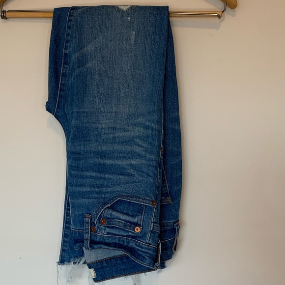 Madewell Cali Demi Boot Button Fly Distressed Jeans Size 26 - Picture 4 of 13
